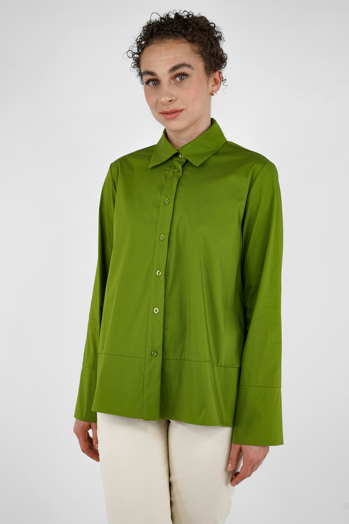 A-Linien Bluse aus Baumwolle-Mix in grün