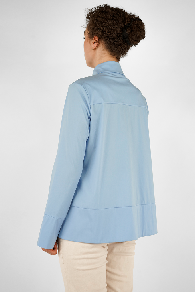 A-Linien Bluse aus Baumwolle-Mix in hellblau