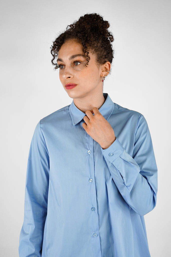 Bluse A-Shape aus Baumwoll-Mix-Qualität in hellblau