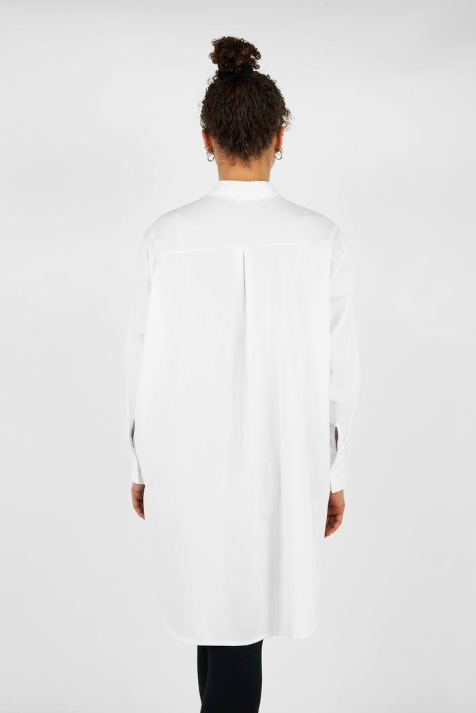 Oversize-Bluse aus reiner Baumwolle in weiss