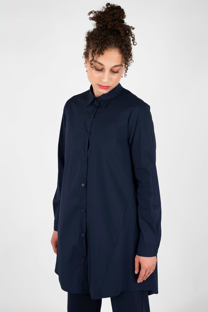 Bluse A-Shape aus Baumwoll-Mix-Qualität in dunkelblau