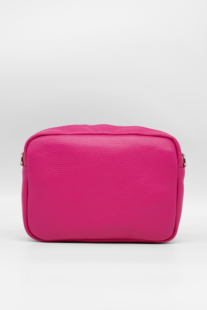Crossbody-Bag DIANA aus genarbtem Leder in pink