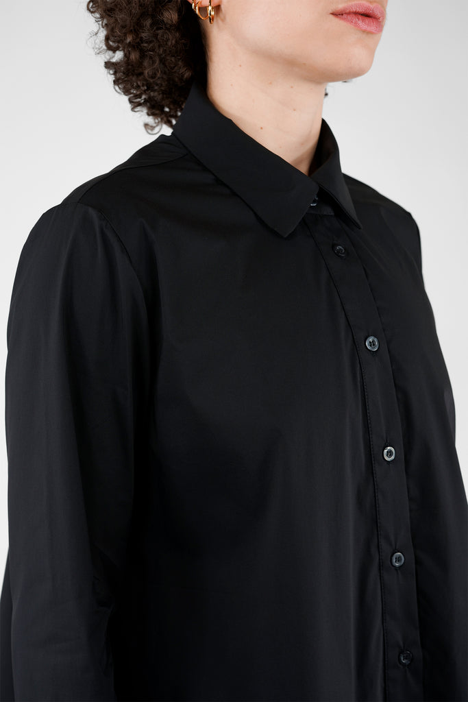 A-Linien Bluse aus Baumwolle-Mix in schwarz