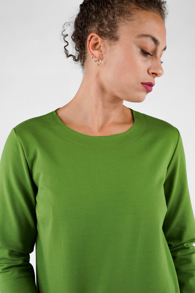 Basic Langarmshirt aus Viskose-Mix-Qualität in grün
