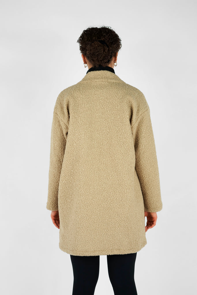 Jacke in Bouclé-Optik in beige