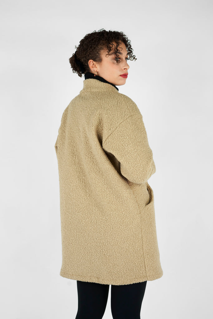 Jacke in Bouclé-Optik in beige