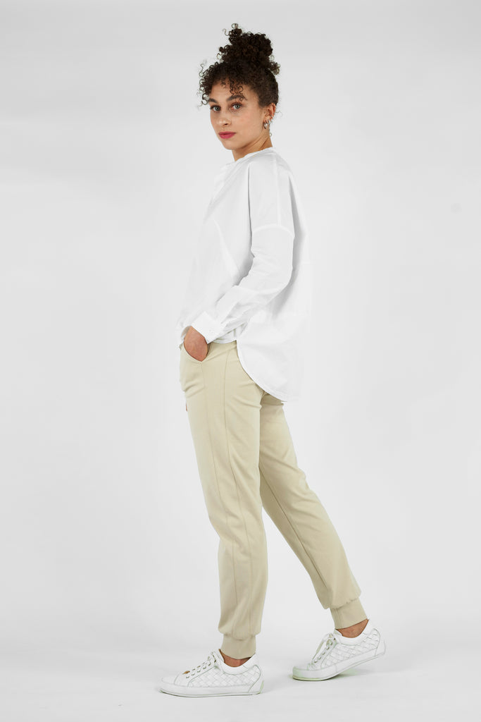 Joggpants aus Baumwolle-Mix in beige