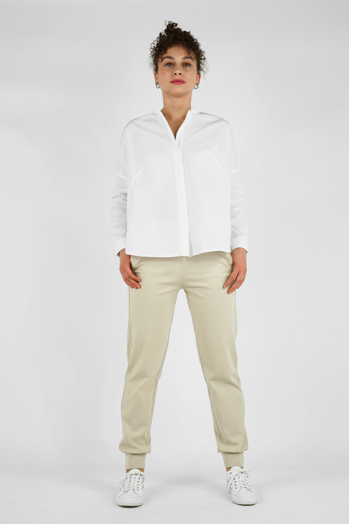 Joggpants aus Baumwolle-Mix in beige