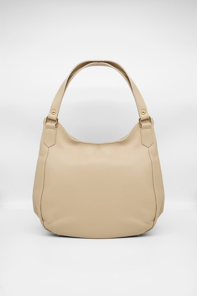 Ledertasche ELENA aus genarbtem Leder in beige
