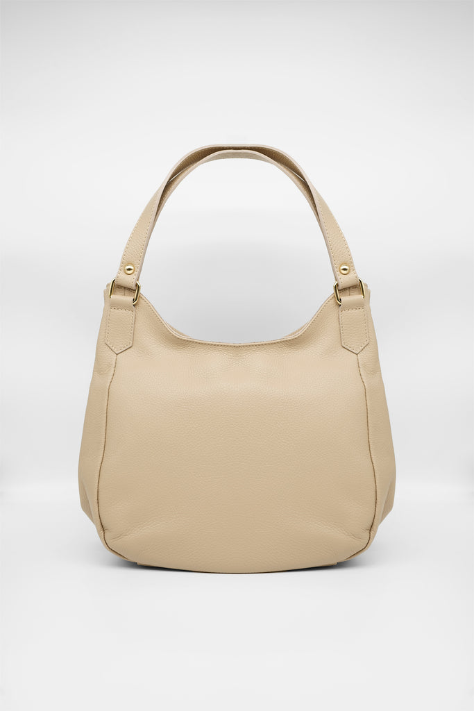 Ledertasche ELENA aus genarbtem Leder in beige