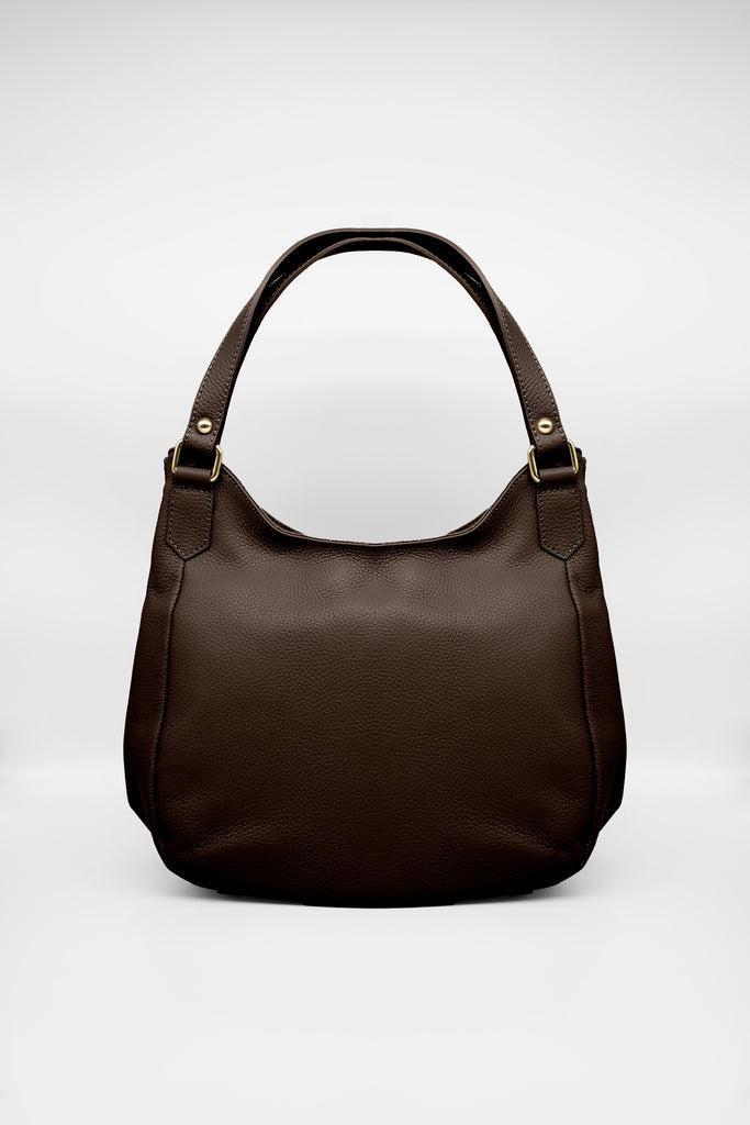 Ledertasche ELENA aus genarbtem Leder in braun