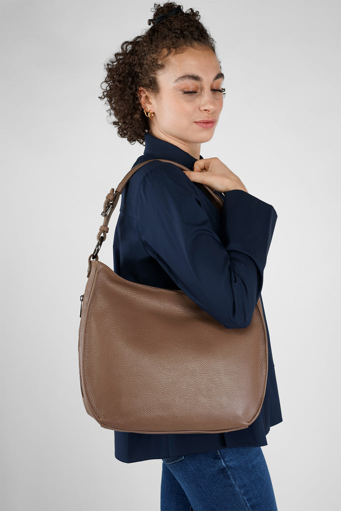 Ledertasche ELOUISE in taupe