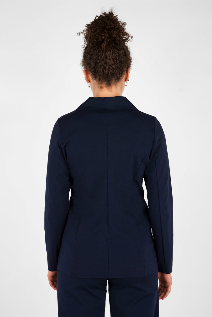 Taillierter Blazer aus Viskose-Mix-Qualität in dunkelblau