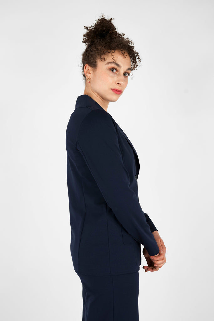 Taillierter Blazer aus Viskose-Mix-Qualität in dunkelblau