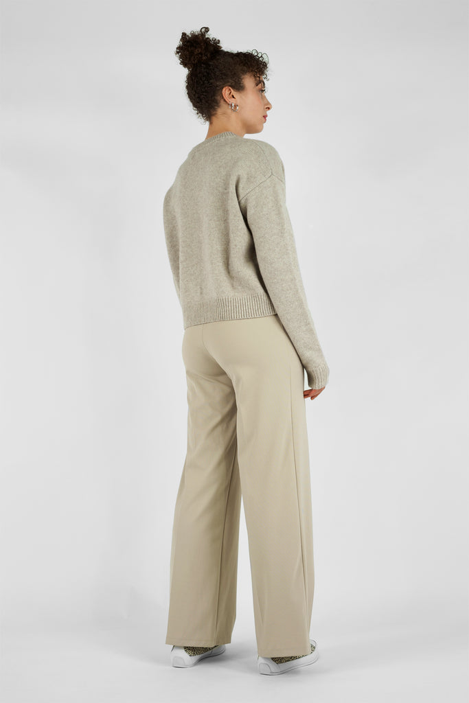 Weite Hose im Joggpants-Stil in beige