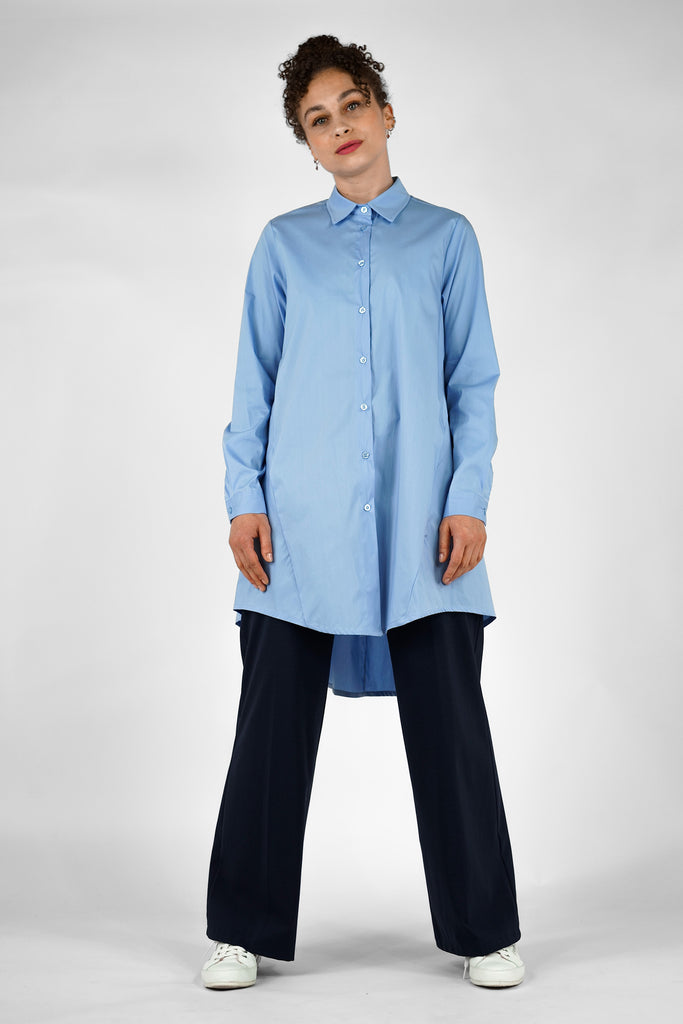 Bluse A-Shape aus Baumwoll-Mix-Qualität in hellblau