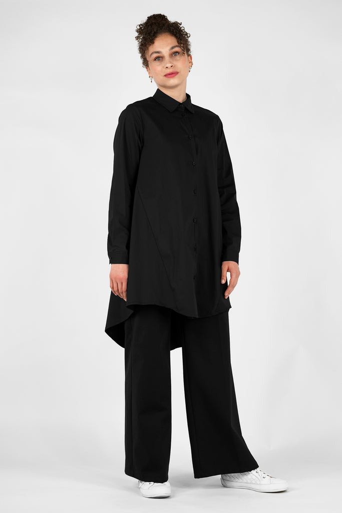 Bluse A-Shape aus Baumwoll-Mix-Qualität in schwarz