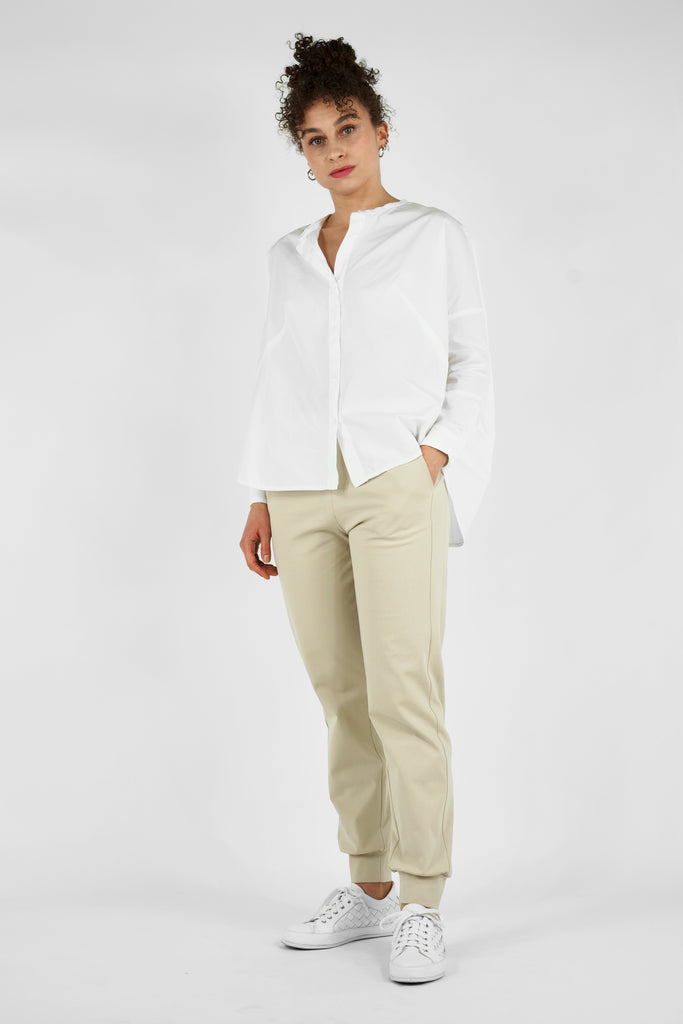 Joggpants aus Baumwolle-Mix in beige